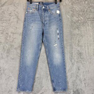 GAP Cheeky Straight Jeans Womens 25 High Rise Distressed Destroyed Denim Pants